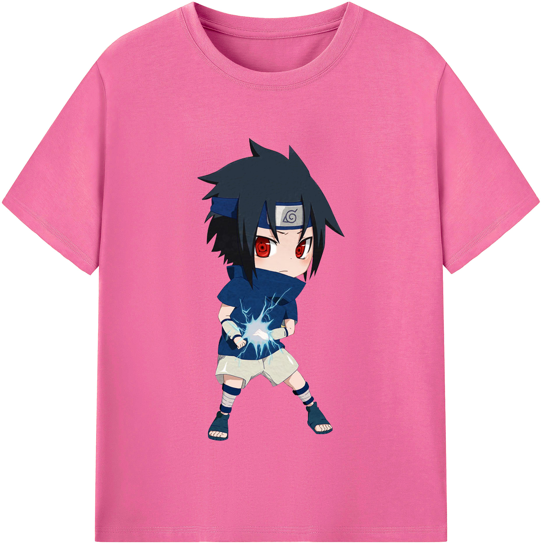 （画像用） NARUTO -ナルト- うちは サスケ Uchiha Sasuke レディースカジュアルプリントTシャツ（綿100％）